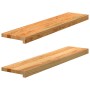Ablakpárkányok 2 db világosbarna 90x20x2 cm tömör fa tölgyfa
