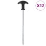 12 db horganyzott acél sátorcövek 20 cm ø7 mm