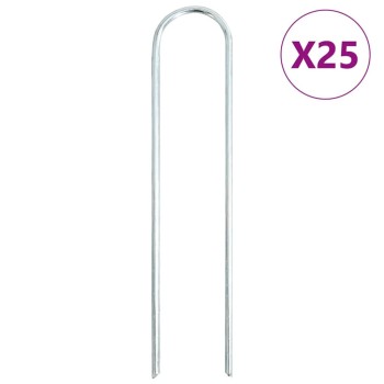 25 db u-alakú horganyzott acél földcövek 20 x 3,5 cm
