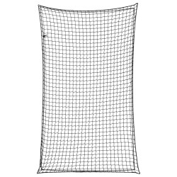 Fekete polipropilén utánfutóháló elasztikus kötéllel 2,5x1,5 m