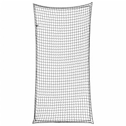 Fekete polipropilén utánfutóháló elasztikus kötéllel 6 x 3 m