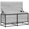 Szürke sonoma szerelt fa tárolóláda fedéllel 100x40x51,5 cm