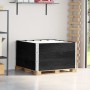 3 db fekete tömör fenyőfa raklapmagasító 100 x 100 cm