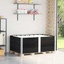 3 db fekete tömör fenyőfa raklapmagasító 150 x 100 cm