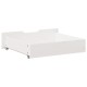 2 db fehér tömör fenyőfa ágy alatti fiók 75 x 55 x 16 cm