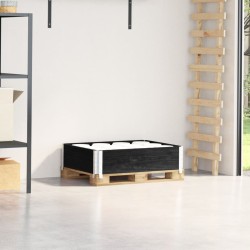 Fekete tömör fenyőfa raklapmagasító 80 x 60 cm