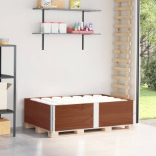 2 db barna tömör fenyőfa raklapmagasító 150 x 100 cm