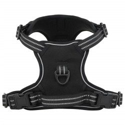 Állítható fekete kutyahám fényvisszaverő csíkokkal xl