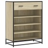 Sonoma tölgy színű szerelt fa és fém cipőszekrény 75x38x97,5 cm