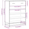 Sonoma tölgy színű szerelt fa és fém cipőszekrény 75x38x97,5 cm