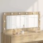 Toalett tükör sonoma tölgy 100 x 45 x 18 cm üveg és mérnöki fa