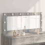 Toalett tükör szürke sonoma 100 x 45 x 18 cm üveg és mérnöki fa