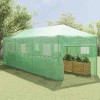 Üvegház pop-up kerettel tetővel zöld 290 x 870 x 315 cm vas