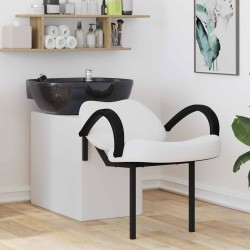 Sampon szék fehér és fekete 63 x 141 x 92 cm pvc