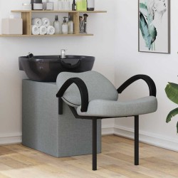 Sampon szék világosszürke és fekete 63 x 141 x 92 cm szövet