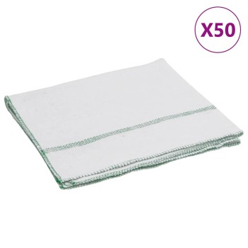 50 db fehér tisztító kendők zöld csíkokkal 50 x 60 cm