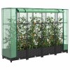 Rattan hatású magaságyás üvegháztakaróval 160 x 40 x 123 cm