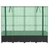 Rattan hatású magaságyás üvegháztakaróval 160 x 40 x 138 cm