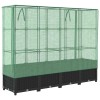 Rattan hatású magaságyás üvegháztakaróval 160 x 40 x 138 cm