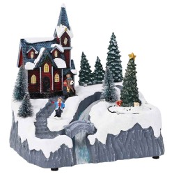 Karácsonyi falu sokszínű 20.5 x 17 x 21 cm műanyag