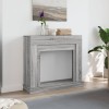 Szürke sonoma színű szerelt fa kandallóburkolat 100x30x87,5 cm