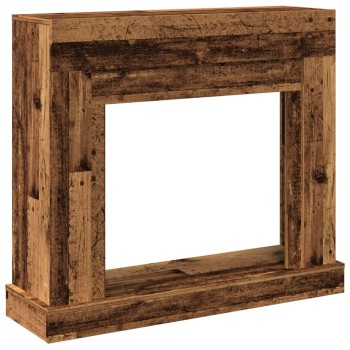Antik fa színű szerelt fa kandallóburkolat 100 x 30 x 87,5 cm