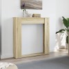 Sonoma tölgy színű szerelt fa kandallóburkolat 100x20x100 cm