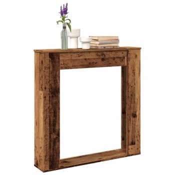 Antik fa színű szerelt fa kandallóburkolat 100 x 20 x 100 cm