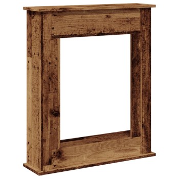 Antik fa színű szerelt fa kandallóburkolat 75 x 20 x 87,5 cm