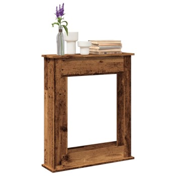 Antik fa színű szerelt fa kandallóburkolat 75 x 20 x 87,5 cm