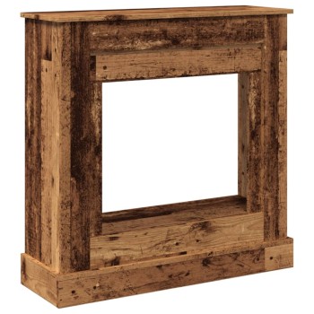 Antik fa színű szerelt fa kandallóburkolat 90 x 30 x 90 cm