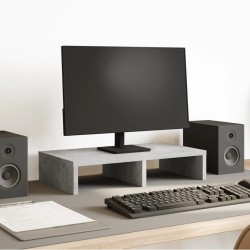 Betonszürke szerelt fa monitorállvány 50 x 27 x 10 cm