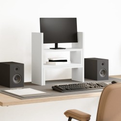 Fehér szerelt fa állítható íróasztal-szervező 40 x 17 x 41 cm