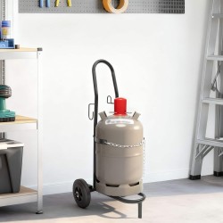 Kézikocsi fekete és piros 49 x 49 x 101 cm acél