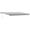 Antracitszürke-fehér led-es kézi napellenző 400 x 300 cm