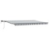 Antracitszürke-fehér led-es kézi napellenző 500 x 300 cm