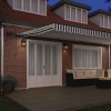Antracitszürke-fehér led-es kézi napellenző 600 x 300 cm