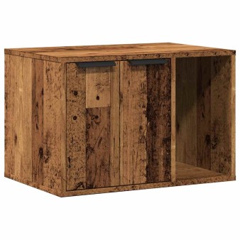 Antik fa színű szerelt fa macskaalomdoboz 60 x 40 x 40 cm