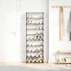 Szürke nem szőtt szövetből cipőállvány 10 szintes 54x28x158 cm