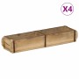 Tálca 4 pcs barna 57 x 15 x 9 cm szilárd újrahasznosított fa