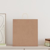 250 db barna papírzacskók fogantyúkkal 45x17x48 cm