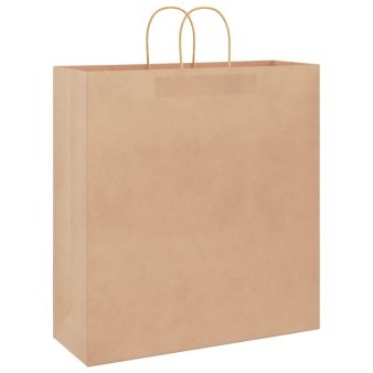 250 db barna papírzacskók fogantyúkkal 45x17x48 cm