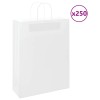 250 db fehér papírzacskók fogantyúkkal 32x12x42 cm