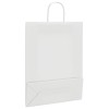 250 db fehér papírzacskók fogantyúkkal 32x12x42 cm