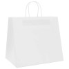 250 db fehér papírzacskók fogantyúkkal 32x22x28 cm
