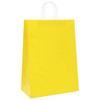 250 db sárga papírzacskók fogantyúkkal 32x17x44 cm