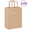 250 db barna papírzacskók fogantyúkkal 21x11x28 cm