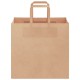 250 db barna kraft papírzacskók fogantyúkkal 26x17x25 cm