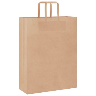 250 db barna papírzacskók fogantyúkkal 32x12x42 cm