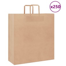 250 db barna papírzacskók fogantyúkkal 45x17x48 cm